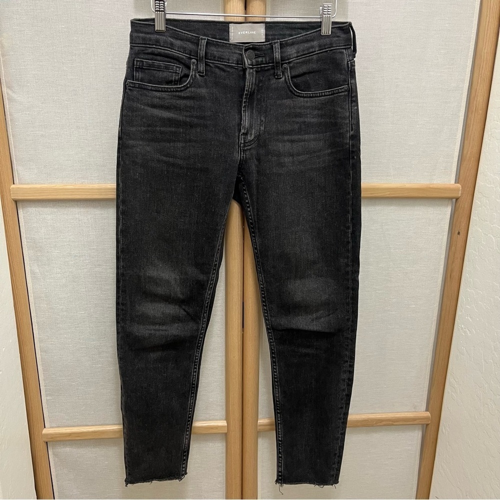 Everlane Women’s Mid-Rise Black Washed Skinny Ankle Jeans Size 26